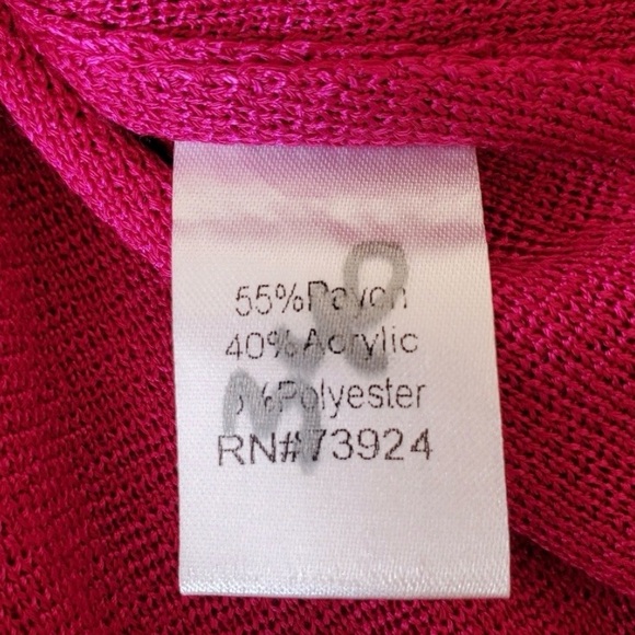 Ming Wang Vibrant Pink Open Front Jacket 1X - Picture 5 of 10